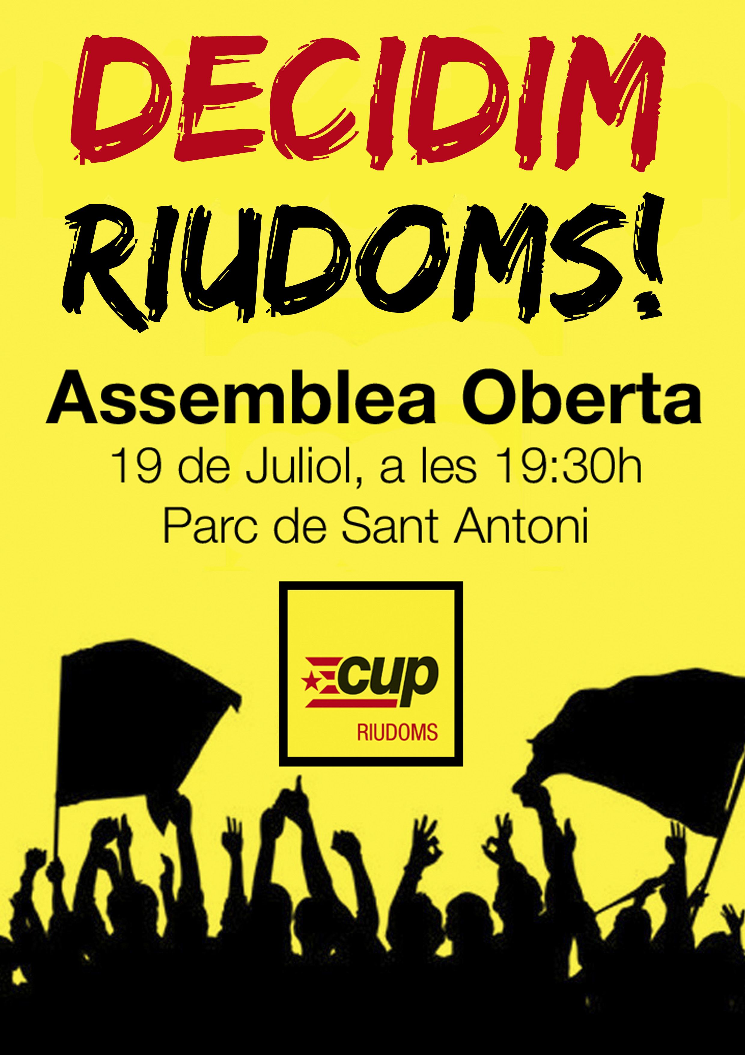 Cartell de "Decidim Riudoms!"
