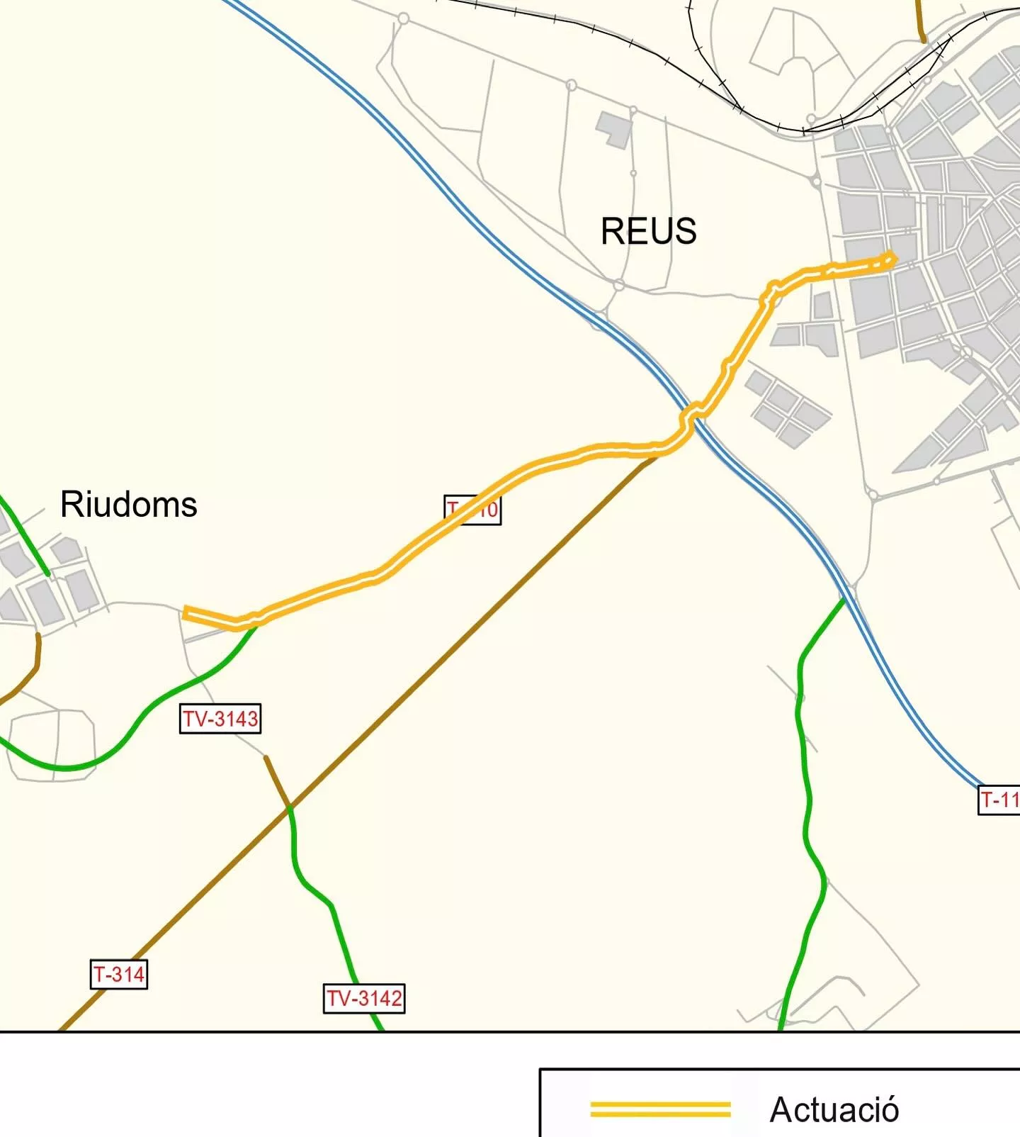 Traçat del possible carril bici entre Reus i Riudoms Traçat del possible carril bici entre Reus i Riudoms