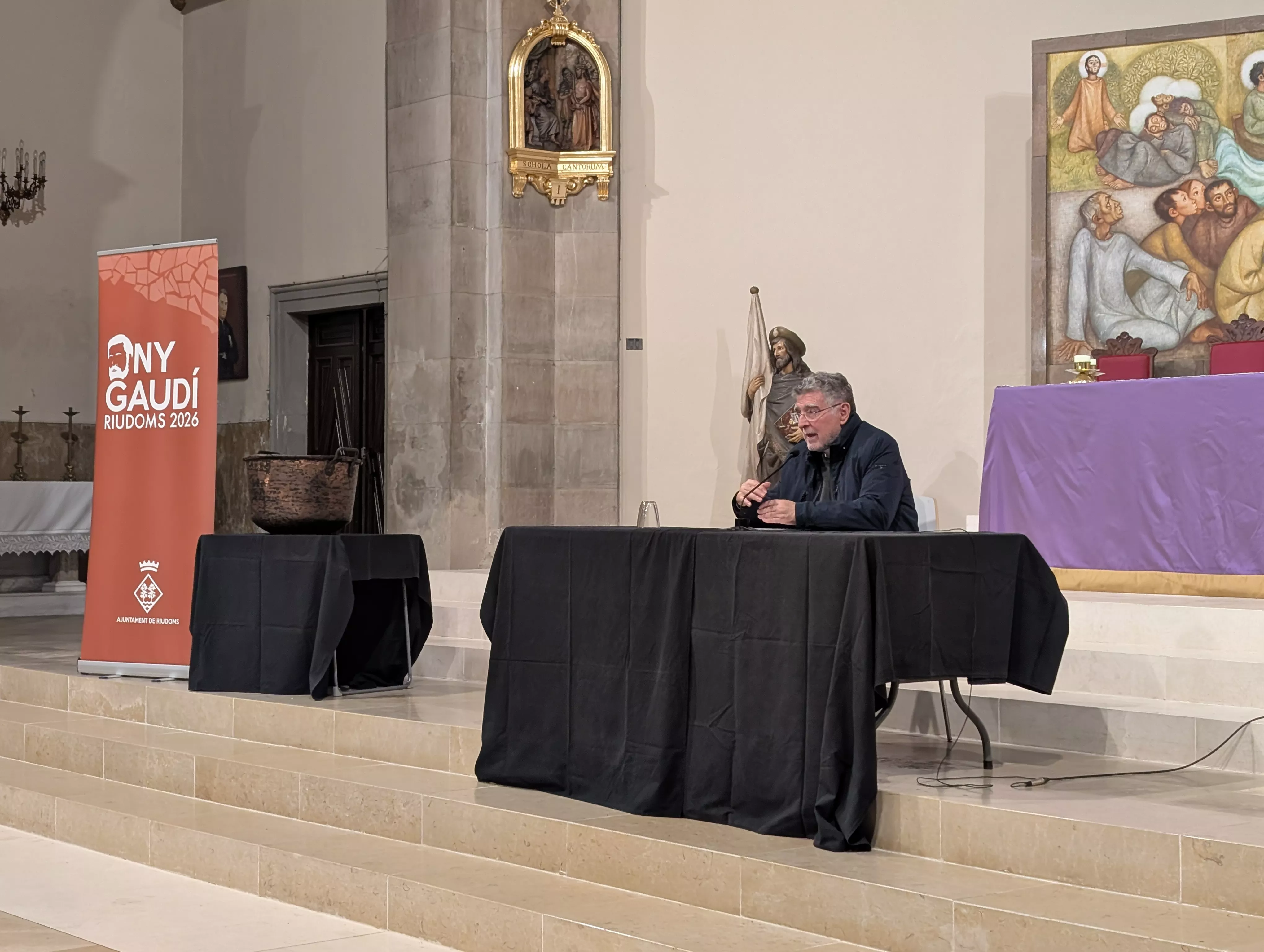 Mossèn Armand Puig va parlar de l'itinerari espiritual de Gaudí