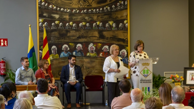 Conxa Salvadó i Anna Gomes, pregoneres en nom de l'Associació de Dones Bella Llar Conxa Salvadó i Anna Gomes, pregoneres en nom de l'Associació de Dones Bella Llar