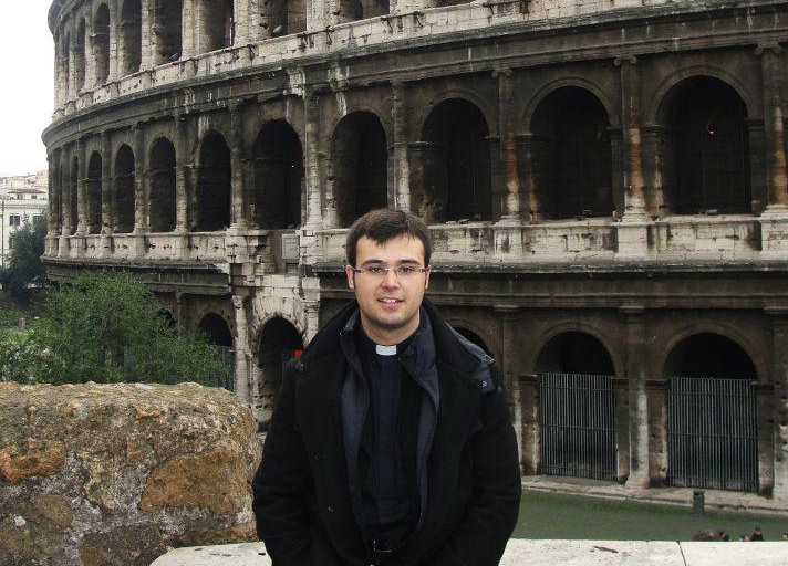 Mn. Josep Mateu durant la seva estada a Roma (FOTO: Josep Mateu Guarro)