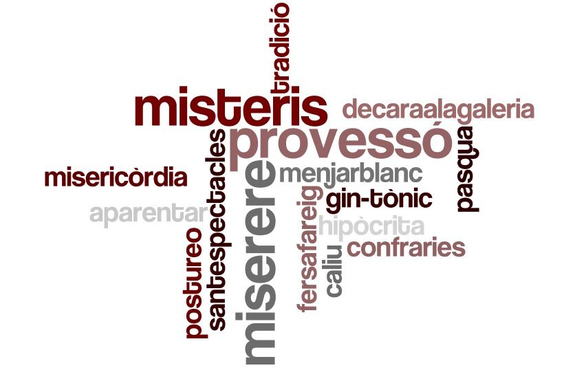 Les paraules que resumeixen millor la Setmana Santa riudomenca (IMATGE: Elena Domingo) Les paraules que resumeixen millor la Setmana Santa riudomenca (IMATGE: Elena Domingo)