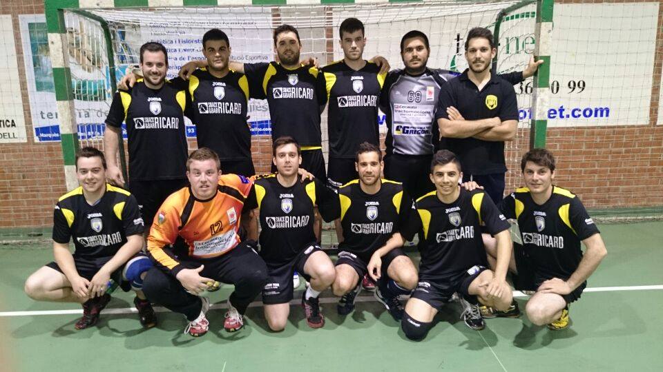Els jugadors i entrenador del CH Riudoms (FOTO: CH Riudoms)